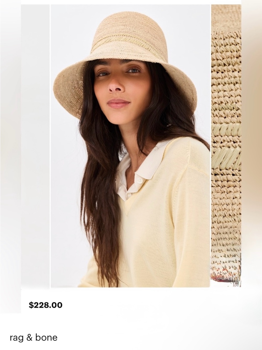 rag & bone 
Jade Rollable Bucket Hat Color: Natural Sage $ 228 new S/M